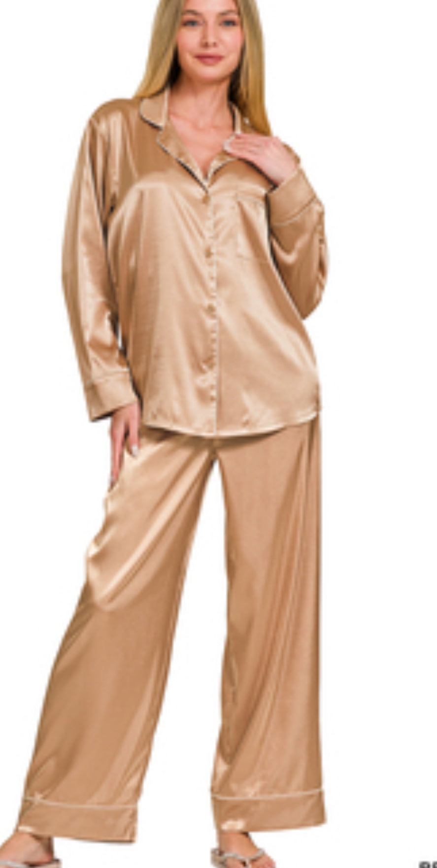 Long Sleeve Satin Pajamas