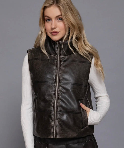 Faux Leather Vest