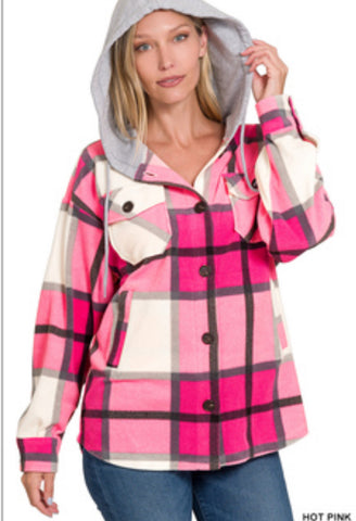 Pink Plaid Shacket