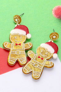 Glitter Gingerbread Earrings