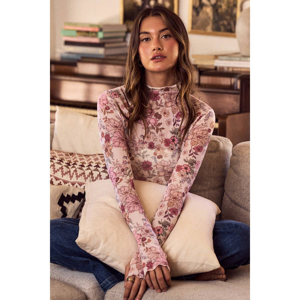 Autumn Romance Sheer Floral Top