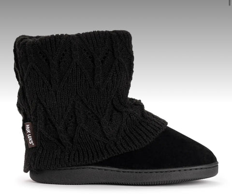 Muk Luks Black Knit Boots