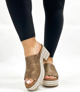 Corky's Totally Taupe Wedge Sandal