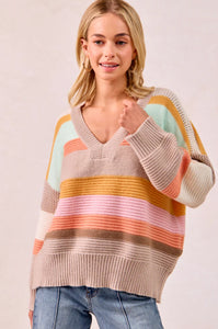 Autumn Stripes Knit Sweater