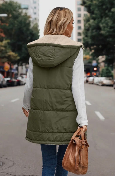 Cozy City Vibes Hooded Puffer Vest 🧥💚