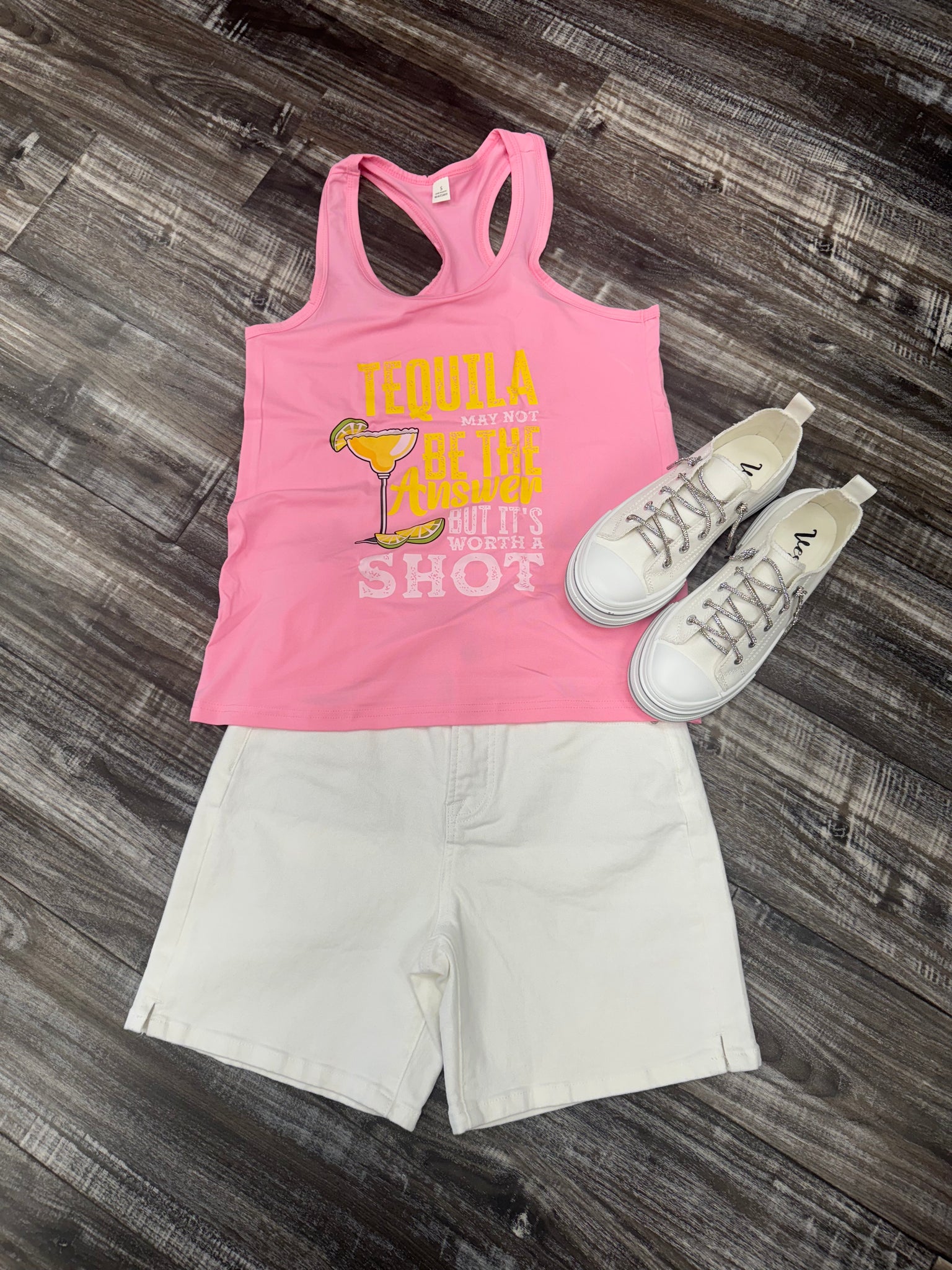 Pink Tequila Shot Tanks