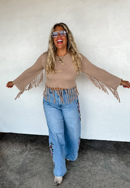 EVIE FLORAL EMBROIDERED JEANS