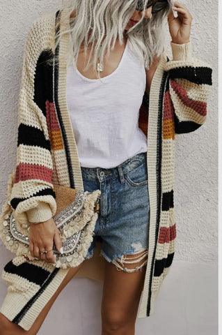 Striped Knit Cardigan