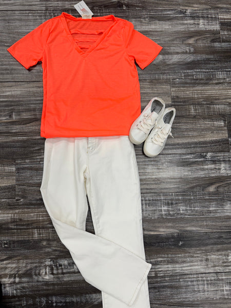 Neon Coral Cut Out Top