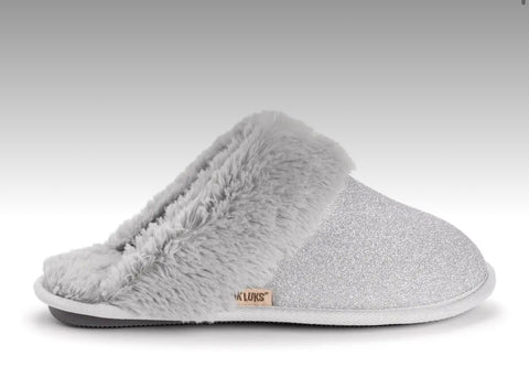 Muk Luks Silver Sparkle Slippers