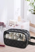 Checkered Clear Cosmetric Bag