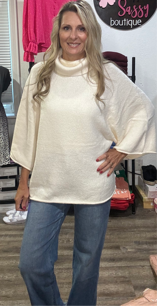 Ivory High Neck Pullover