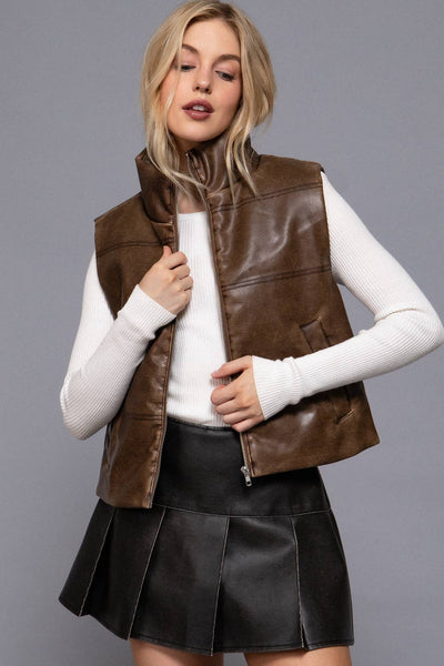 Faux Leather Vest