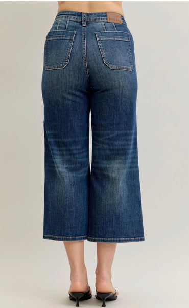 Judy Blue Crop Wide Leg Denim Jeans