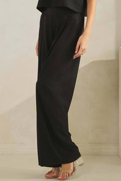 Black Wide-Leg Dress Pants