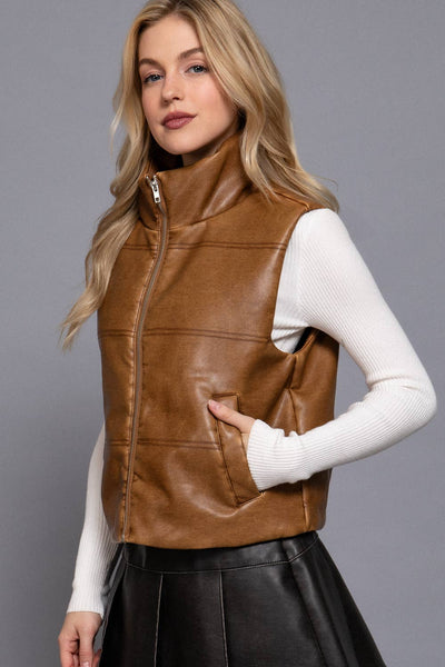 Faux Leather Vest