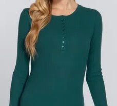 Henley Thermal Button Detail Top