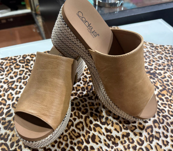 Corky's Totally Taupe Wedge Sandal