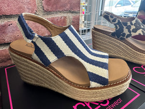 Corky’s Navy Stripe Wedge