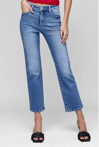 Risen High Rise Crop Straight Denim