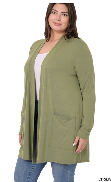 Plus Open Cardigan