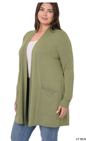 Plus Open Cardigan