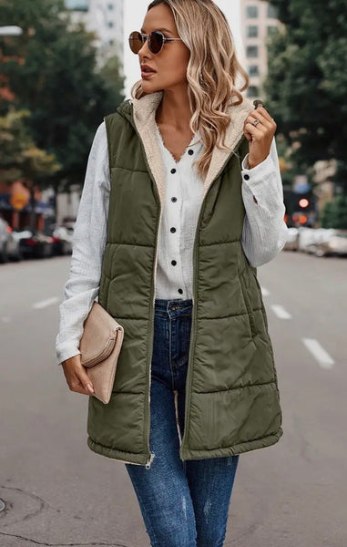 Cozy City Vibes Hooded Puffer Vest 🧥💚