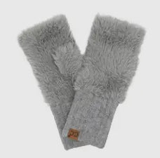 C.C. Furry Knit Fingerless Gloves