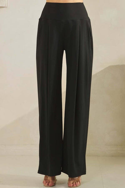 Black Wide-Leg Dress Pants