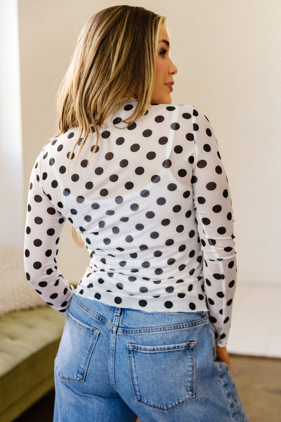 Polka Dot Mesh Top