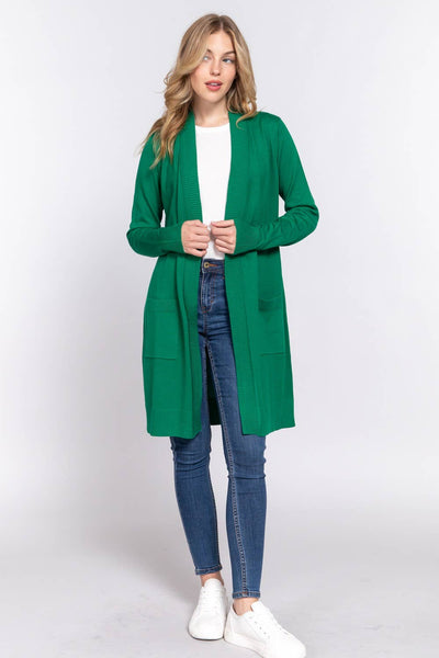 Long Sleeve Kelly Green Cardigan