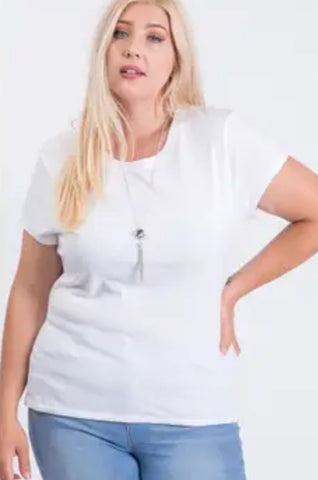 Plus Size White Cotton Top