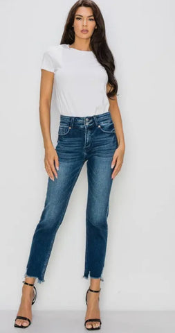 Double Button Frayed hem
