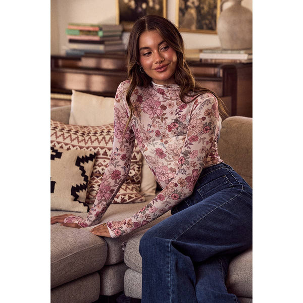 Autumn Romance Sheer Floral Top