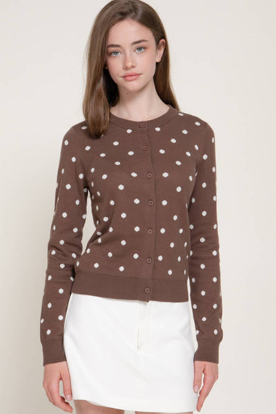 Chocolate Dot Sweater Cardigan
