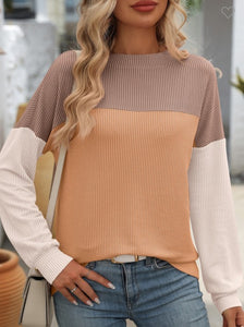 Oatmeal Colorblock Top