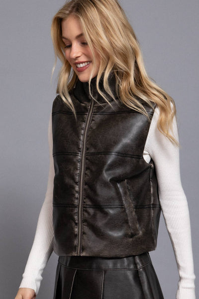 Faux Leather Vest