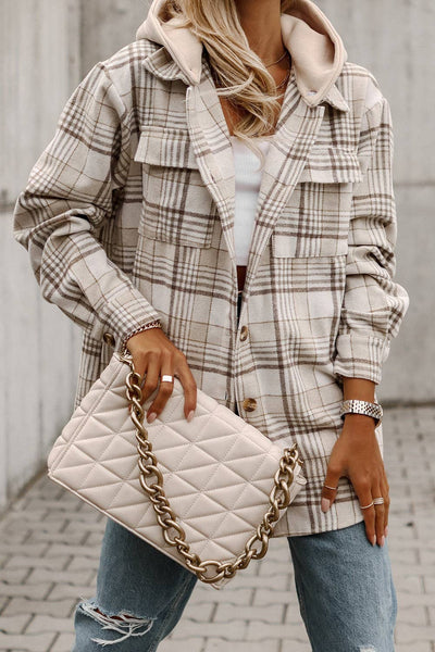 Khaki Plaid Button Up