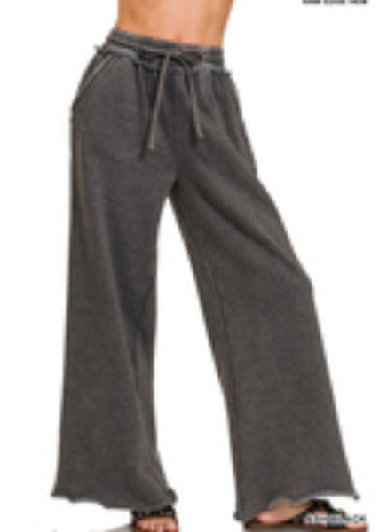 Acid Wash Wide Leg Sweatpants