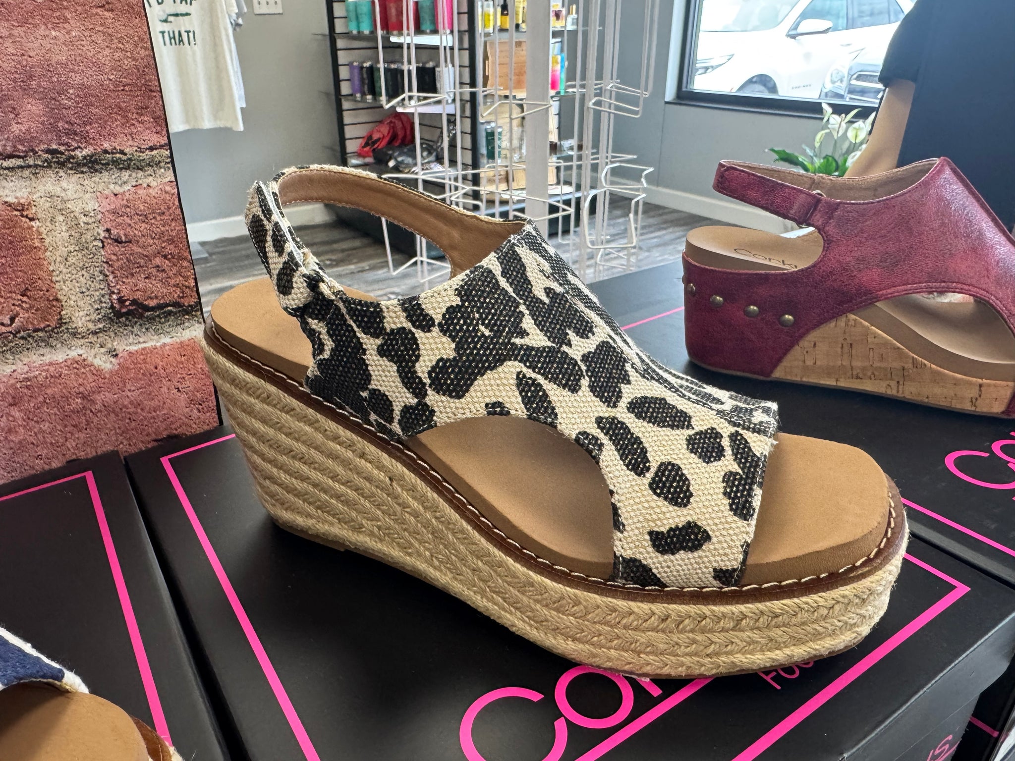 Corky's Leopard Metallic Wedge