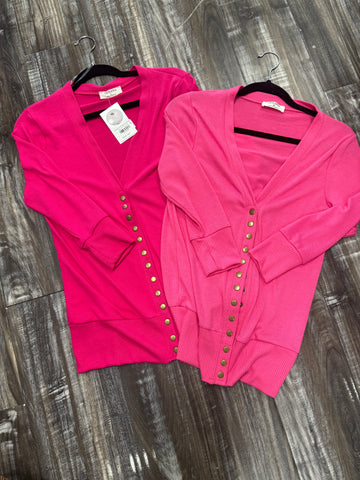 Three Quarter Sleeve Snap Cardigans
