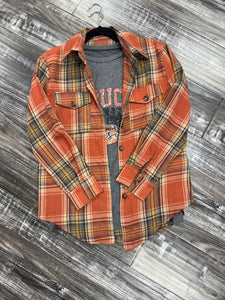 Orange Plaid Flannel