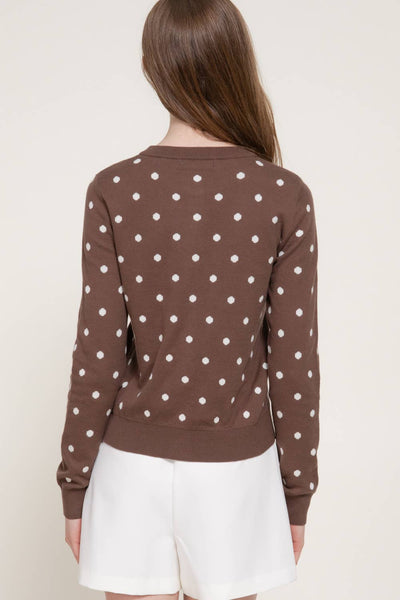 Chocolate Dot Sweater Cardigan