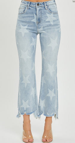 Risen Star Printed Straight Jeans