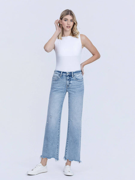 Easygoing Raw Hem Straight Leg Jeans