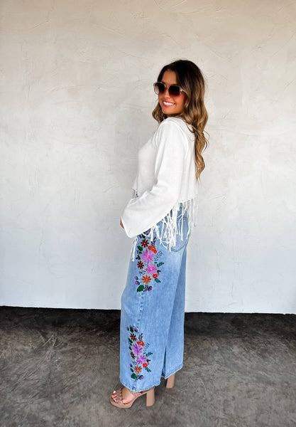 EVIE FLORAL EMBROIDERED JEANS