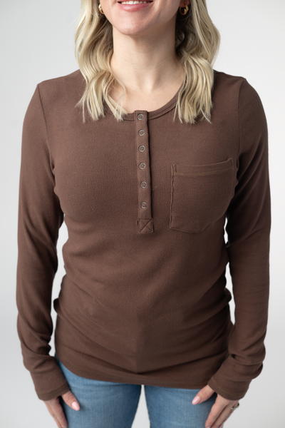 Brown & Olive Henley Top