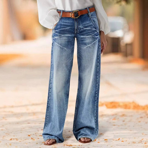 Vintage Light Wash Wide Leg Jeans