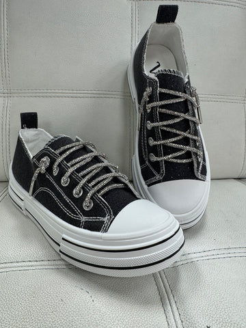 Very G Black Sparkle Sneakers