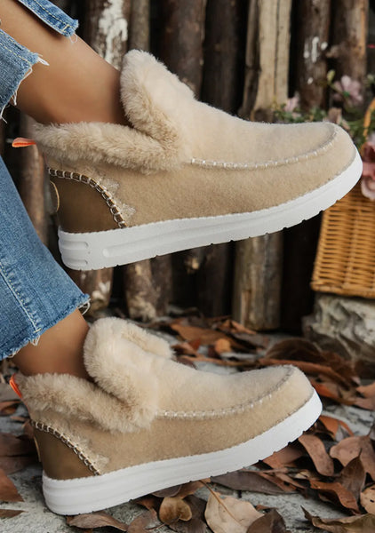 Suede Patchwork Boots